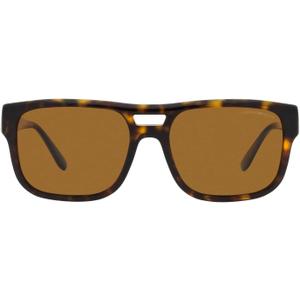 Emporio Armani Men's Ea4197f Low Bridge Fit Rectangular Sunglasses (Havana/Brown Polarized)