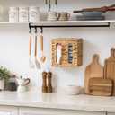 StorageWorks Garbage Bag Dispenser with Lid, Wall Mount Water Hyacinth Plastic Bag Holder for Kitchen, Cabinet, Countertop, 2 Slots