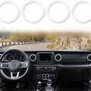 Voodonala for Jeep JL Dash Air Conditioning Vent Outlet Bezel Ventilation Grille Embellishment Trim for 2018-2023+ Jeep Wrangler JL JLU Gladiator JT Trunk Interior Accessories, ABS White
