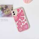 Lovmooful Compatible for iPhone 12 Case Cute Heart with Love Lens Bumper Protector for Girls Women Soft TPU Shockproof Protective Girly for iPhone 12-Pink Heart