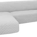Easy-Going Sofa Slipcover L Shape Sofa Cover Sectional Couch Cover Furniture Protector Mat for Pets Dog Cat (Large,Light Gray/Light Gray)