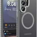 DEERLAMN Strong Magnetic Case for Samsung Galaxy S26 Ultra 6.9-Inch,[Compatible with Magsafe][Military Grade Drop Protection] Translucent Matte Shockproof Protective Phone Cover, Frosted Grey