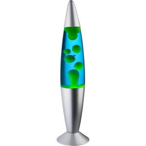 JAMBO BEZALM 16-Inch Beautiful Lamp, Relaxing Night Light Home Decor for Living Room, Office, Bedroom - Magma Lamp (16", Silver Base, Blue Liquid, Yellow Wax)