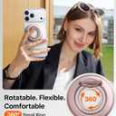 TORRAS 2025 Flagship Magnetic Phone Grip Ring Holder Kickstand [2-Sided Magnetic] [360 Rotation] Fit for MagSafe Accessories for iPhone 17 16 15 14 13 12 11 Samsung, Google, Dusty Rose Gold