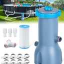 Pro Series 1000 GPH Above Ground Pool Filter Pump, Powerful Pool Cartridge Filter Pump, Water Circulation and Filtration System - Improved Water Clarity, Pools Pumps Above Ground-Sky Blue