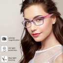 BLOEXCLU 6 Pack Reading Glasses for Women Men Blue Light Blocking Spring Hinge Computer Readers, Anti Eyestrain/Glare