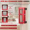 Door Hinge Jig, Aluminum Alloy Door Hinge Template Kit for Router, Adjustable Mortise Jig Fits Door Hinges from 2.5" to 5" Length, 1/4" R, 5/8" R, Square Corner (with Door Lock and Latch Kit)