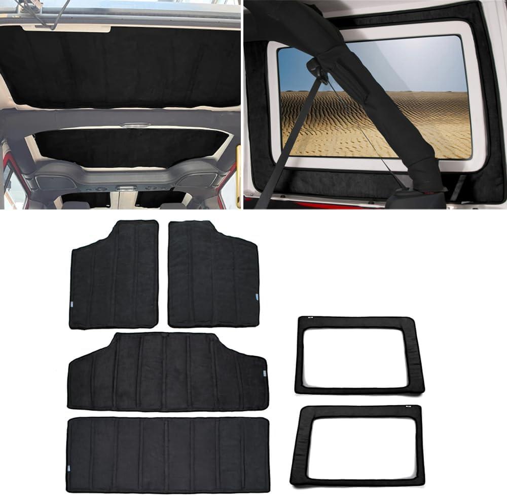 Car Roof Window Heat Insulation Cotton Pad Kit Hardtop Headliner Roof Heat Insulation Mat for Jeep Wrangler JK 4-Door 2012-2017 Interior Accessories
