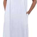 The 1 for U Vintage Nightgown - Night Dress for Women Sleepwear, Eloise 100% Cotton Gown (XX-Large, White)
