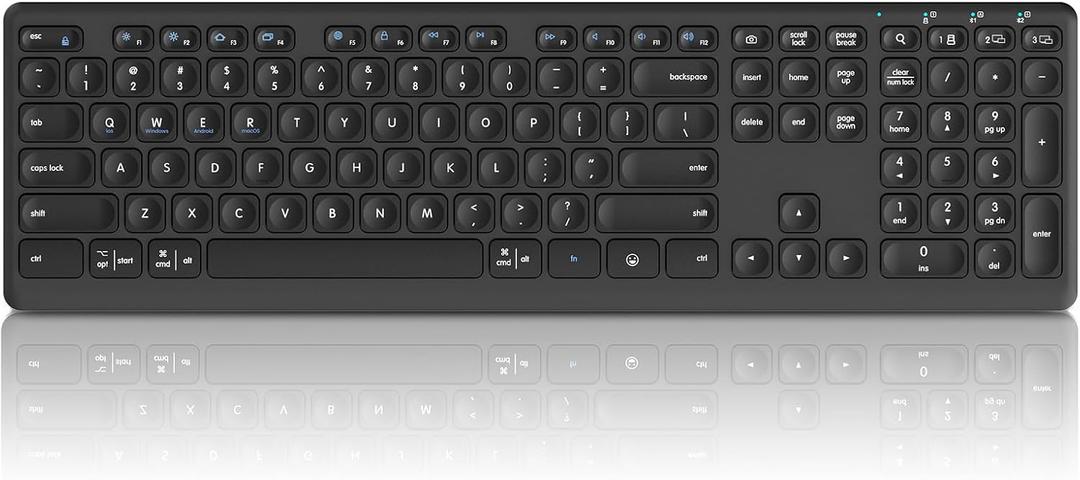 CITLLA Wireless Bluetooth Keyboard, Support Multi Device Switching, Full Size, Scissor-Switch Keys Silent Design for Computer, Laptop, MacBook and iPad