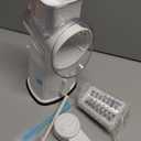 YSEPOZ 7 IN 1 Upgraded Rotary Cheese Grater with Handle – Vegetable Shredder with Built-in Storage Blade Slot, 5 Versatile Blades, Strong Suction Base Round Mandoline Slicer, Food Chopper for Kitchen