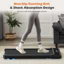 Sweetcrispy Compact Armless Treadmill for Small Spaces, Quiet Under-Desk Walking Pad, Slim & Portable Design for Home Office Workouts, Ideal for Apartments and Work-from-Home Fitness, Bright Black