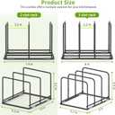 Pan and Pot Organizer Rack, Cutting Board Organizer for Cookie Sheet,Frying Pan inside Cabinet,Baking Pan, Tray Organizer for Kitchen Storage - Total 5 Compartments(2 Pcs)