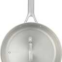 GoodCook Stainless Steel Deep Saute Pan 10.25-Inch, Oven-Safe to 500F & Induction-Safe Compatible with All Stovetops 3-Layer Construction for Even Heating Non-Toxic PTFE & PFOA Free, 3-Quarts, Silver