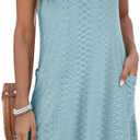 BKRIVE Coverup Summer Dresses for Women 2026 Eyelet Casual Loose Sleeveless Sundresses Tank Dresses with Pockets (XL)