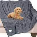 PetAmi Waterproof Dog Blanket, Leakproof Puppy Blanket for Medium Large Dogs, Furniture Sofa Couch Cover Protector, Fleece Pet Throw for Indoor Cat Kitten, Reversible Washable Soft Plush, 40x60 Gray