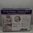 Drive Medical Splash Defense Tub Transfer Bench for Bathtub with Curtain Guard Protection, White