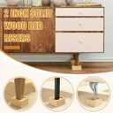 4 Pack Bed Risers Solid Wood Furniture Risers Lifts Height Adjustable from 1" to 4" Non-Slip Recessed Hole with 8 Anti-Slip Mats for Bed Furniture Sofa Chair Table (Height 2",Wood Color)