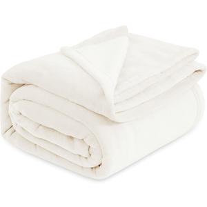 Bedsure Fleece Blanket California King - Lightweight Plush Fuzzy Cozy Soft Blankets for Bed, Cream, 102x96 inches (California King (102" x 96"))