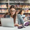 TECKNET Wireless Mouse for Laptop, 2.4G Silent Computer Mouse Quiet Click with 5 DPI Levels,Contoured Grip,Small Portable 30 Months Battery Cordless Mice for PC, Chromebook, Mac-Purple