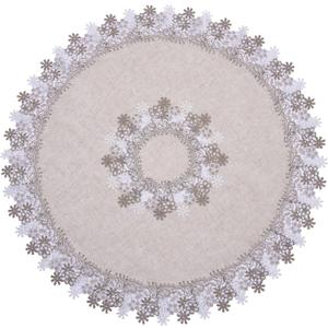 Natural Neutral Earth Tones Beige Floral Lace Round 15 placemats Set of 2 Doily Table Topper Dresser Scarf Place Mats (Set of 1, 33" Round)