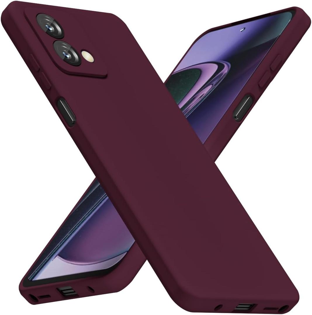 LoeoeL for Motorola Moto G Stylus 5G 2023 Phone Case Silicone, Minimalist Ultra Thin Slim Soft Rubber Gel Solid Color Matte TPU Cute Case for Women, Girly Design & Camera Cover, Burgundy Maroon