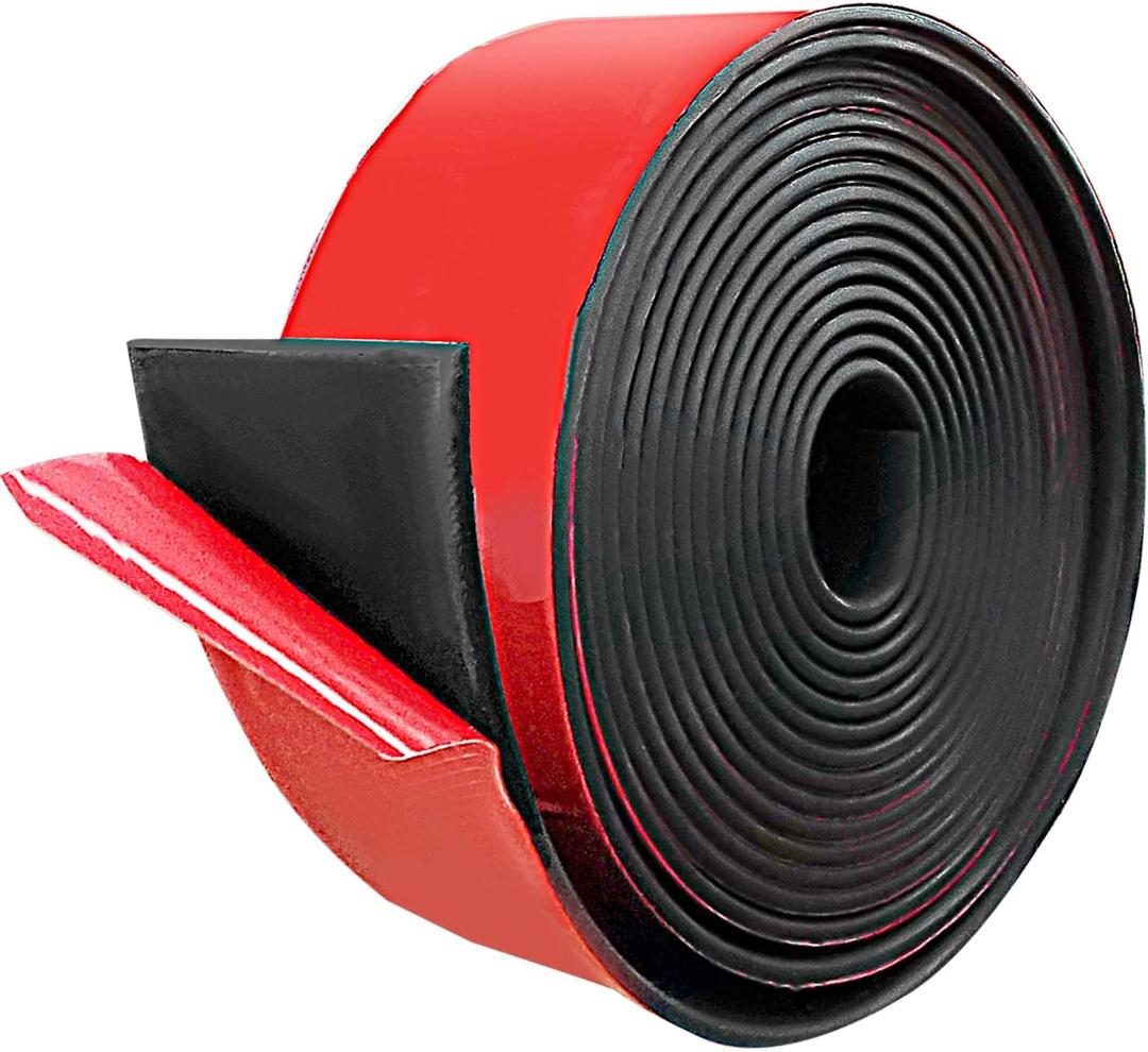 Rubber Tape with Adhesive Backing - 0.78 Wide x 1/12" Thick x 10' Long, Neoprene Tape, Rubber Gasket Strip for DIY Warehouse Flooring Gasket Pads Padding Matting Crafts Protection