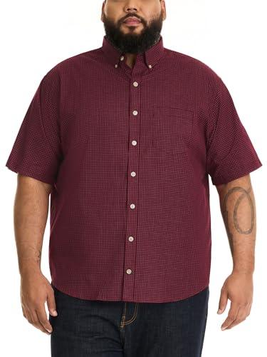 Big and Tall Wrinkle Free Short Sleeve Button Down Check Shirt, L