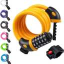 NDakter Bike Lock, 4/5.6 Feet Bicycle Cable, High Security 5 Digit Resettable Combination Coiling Bicycle Lock, Heavy Duty Anti Theft Cable with Mounting Bracket, 1/2 Inch Diameter (12mm)