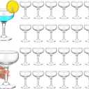 Weewooday 24 Pcs Coupe Glasses Bulk 3.4 oz Clear Champagne Coupe Cocktail Martini Margarita Glasses Wine Drinking Cups for Wedding Birthday Party Bar Home Restaurants