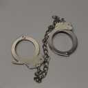 Double Lock Handcuffs, Adjustable Heavy Duty Steel Wrist Cuffs with 2 Keys & Handcuffs Holster in Police Edition Professional Grade (Silver Legcuff)