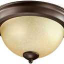 Quorum 3073-11-86 Traditional Two Light Ceiling Mount from Ceiling Mount Oiled Bronze Collection in Bronze/Dark Finish,