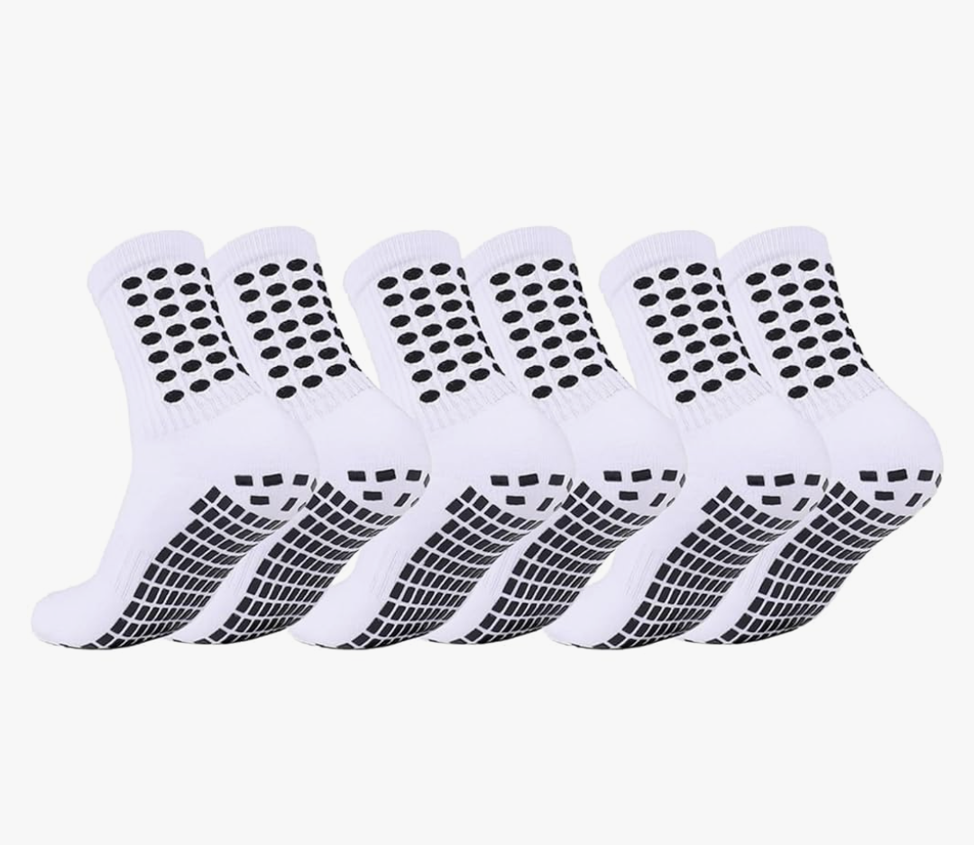 3 Pairs Kids Grip Soccer Socks Cushioned Non Slip Football Athletic Sports Socks for Boys Girls