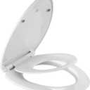 Elongated Slow Close Toilet Seat with Toddler Seat Built In, Potty Training Seat, Easy to Install and Remove, Never Loosen, White