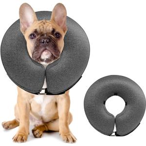 MIDOG Dog Cone Collar, Inflatable Dog Neck Donut Collar Alternative After Surgery, Soft Protective Recovery Cone for Small Medium Large Dogs and Cats Puppies - Alternative E Collar (Gray, M)