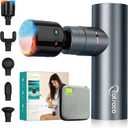 cotsoco Mini Massage Gun with Heat and Cold Therapy, Full-Metal Handheld Electric Massager Deep Tissue for Body Muscle Pain Relief, Silent Portable Percussion Massage Gun, Mothers Day Gifts (Gray)