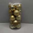 KI Store Gold Christmas Balls 34pcs 2.36-Inch Christmas Tree Decoration Ornaments for Xmas Tree Holiday Wreath Garland Decor Ornaments Hooks Included