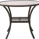 Christopher Knight Home San Pico Wicker Glass Table, Multibrown