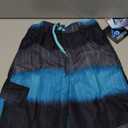 Kanu Surf Men's Mirage Swim Trunks (Regular & Extended Sizes), Zipline Black/ Aqua, 8