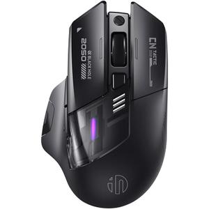 INPHIC A9 Explorer Wireless Mouse for Laptop, 2.4G/Bluetooth 5.0, RGB Lighting, 2400 DPI, Visible Battery, Type-C Charging