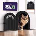 Purrfect Portal Meow Manor XL Interior Cat Door No-Flap Pet Door for Interior Doors, Easy DIY Installation, Cat Door for Cats up to 30 lbs, Black, 10.25" x 11"