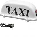 USB Rechargeable Battery Taxi Top Light Roof Taxi Sign with Magnetic Base Waterproof Taxi Dome Light