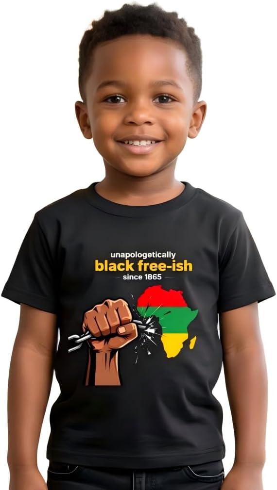 Juneteenth Shirt Kids – Freeish Since 1865 Tee Boys Girls Toddler Juneteenth Shirt 3T-7T