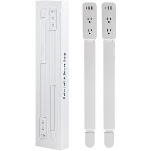 Outlet Extender Stick - Features USB-A, USB-C and 2 AC Outlets, Extends 22"-34", Rotates 180 Access Hard-to-Reach Outlets, Wall Plug Power Socket Expander Nightstands, Sofa, Desks and More