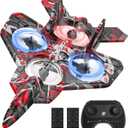 BEZGAR HQ057X RC Fighter AirplaneMini Drone Remote Control Jet Plane Stunt Drone for Adults & Kids Toy with Light Gift for Kids Beginner Red