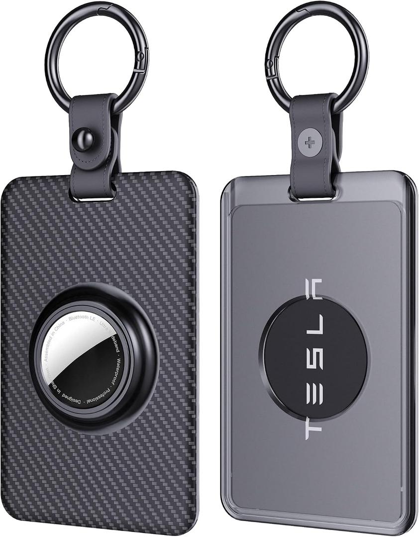 Card Holder for Tesla Keycard with AirTag Slot, Plastic Key Card Protective Case Cover for Tesla Model 3 Y S X