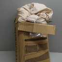 MUXHOMO 7 Pieces Queen Comforter Set, Seersucker Bed in a Bag Queen Size, All Season Luxury Bedding Set with Comforter, Flat Sheet, Fitted Sheet, Pillowcases & Shams, Beige (Queen (88"x88"))