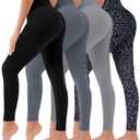 4 Pack Leggings for Women Butt Lift High Waisted Tummy Control No See-Through Yoga Pants Workout Running Leggings (XX-Large, Assort21)