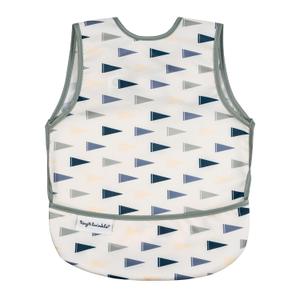 Tiny Twinkle Mess Proof Baby Bib for Girls | Waterproof Toddler Bib for Eating | Baby Apron for Feeding | Machine Washable | Perfect Shower Gift (Varsity Flags, 624M)