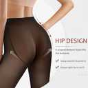 EXQUISLIFE Fleece Lined Tights Sheer Women - Fake Translucent Warm Pantyhose Leggings Sheer Thick Tights, for Winter (Black)